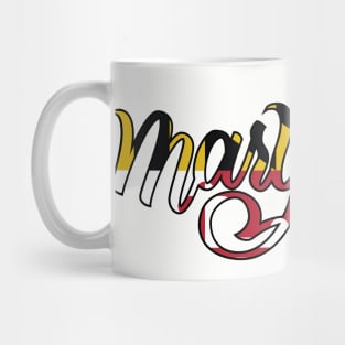 Cute Maryland Flag Script Mug